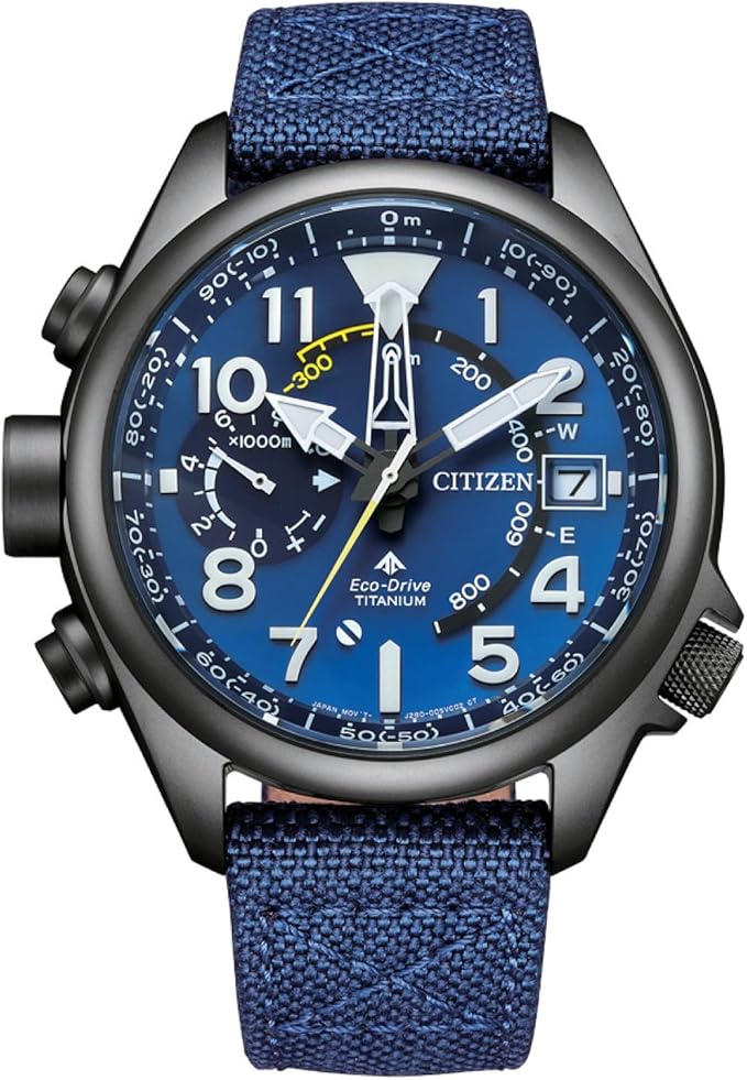 Die solarbetriebene Designer Uhr Citizen Promaster BN4065-07L Altichron für Herren mit leuchtend blauem Zifferblatt