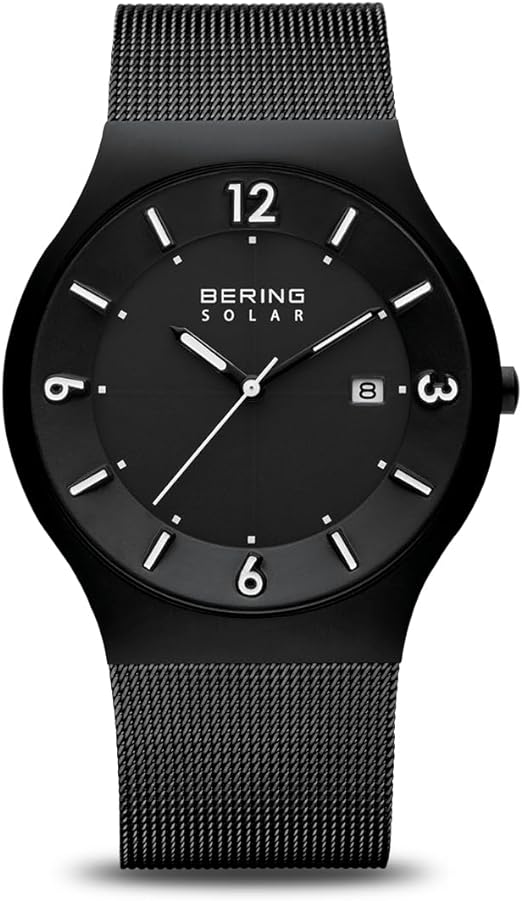 Die solarbetriebene Designer Uhr Bering Solar Movement 14440-222 für Herren mit schwarzem Zifferblatt