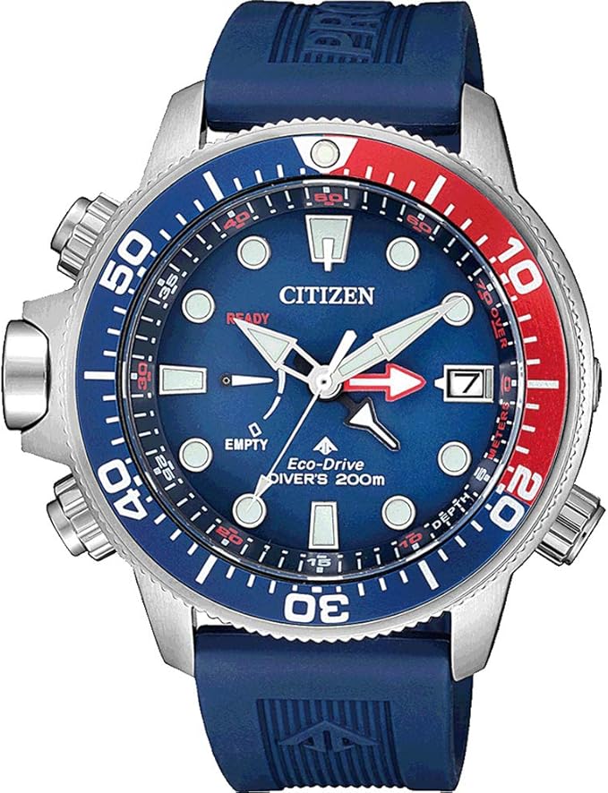 Die solarbetriebene Designer Uhr Citizen Promaster Aqualand  BN2038-01L für Herren mit tiefblauem Zifferblatt - Taucheruhr