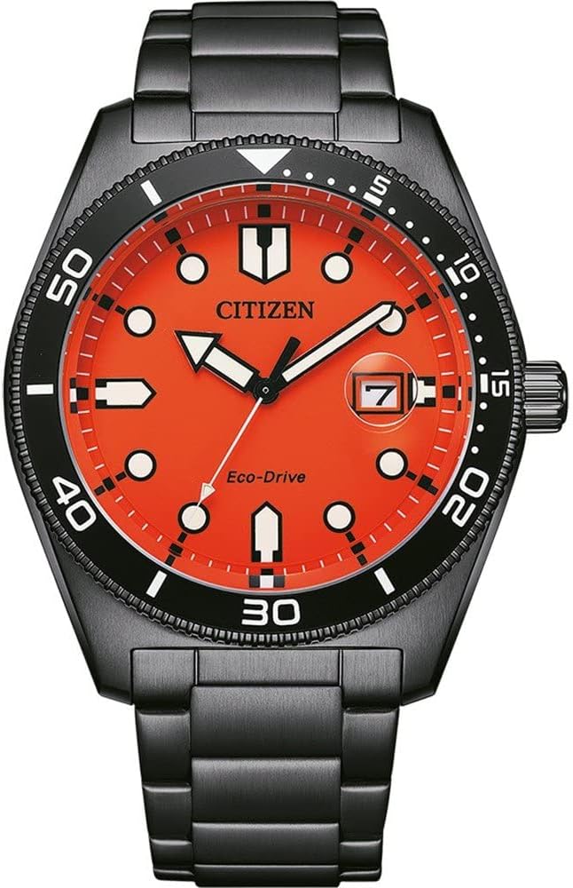 Die solarbetriebene Designer Uhr Citizen Eco-Drive AW1765-88X für Herren mit Zifferblatt in Orange