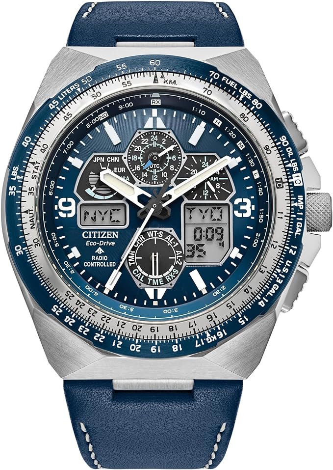 Die solarbetriebene Designer Uhr Citizen Promaster Skyhawk JY8148-08L für Herren mit blauem Zifferblatt