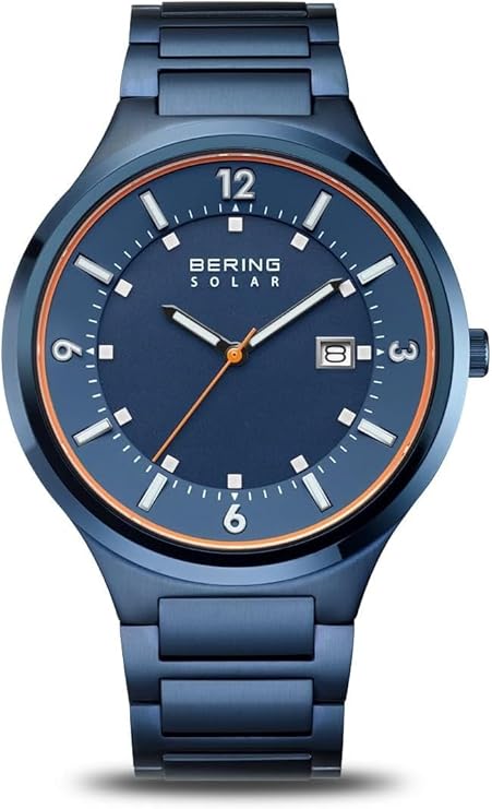 Die solarbetriebene Designer Uhr Bering 14442-797 für Herren mit blauem Zifferblatt