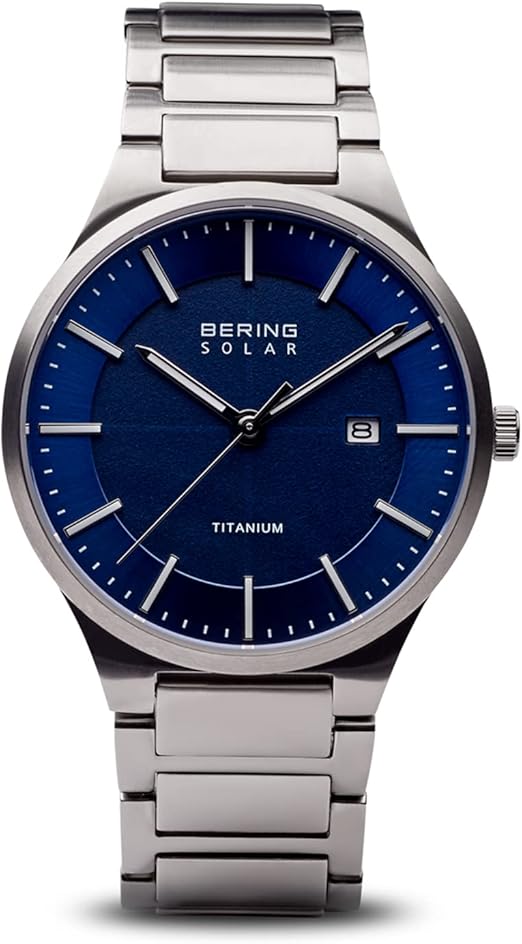 Die solarbetriebene Designer Uhr Bering Movement 15239-777 für Herren mit blauem Zifferblatt