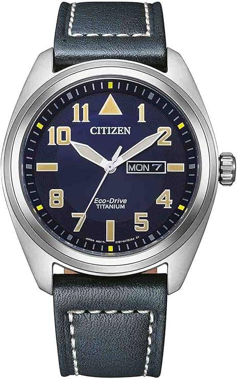 Die solarbetriebene Designer Uhr Citizen BM8560-45LE Super Titanium™ für Herren mit blauem Zifferblatt