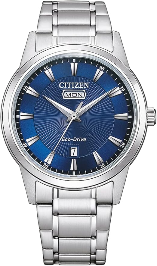 Die solarbetriebene Designer Uhr Citizen Eco-Drive AW0100-86L für Herren mit blauem Zifferblatt