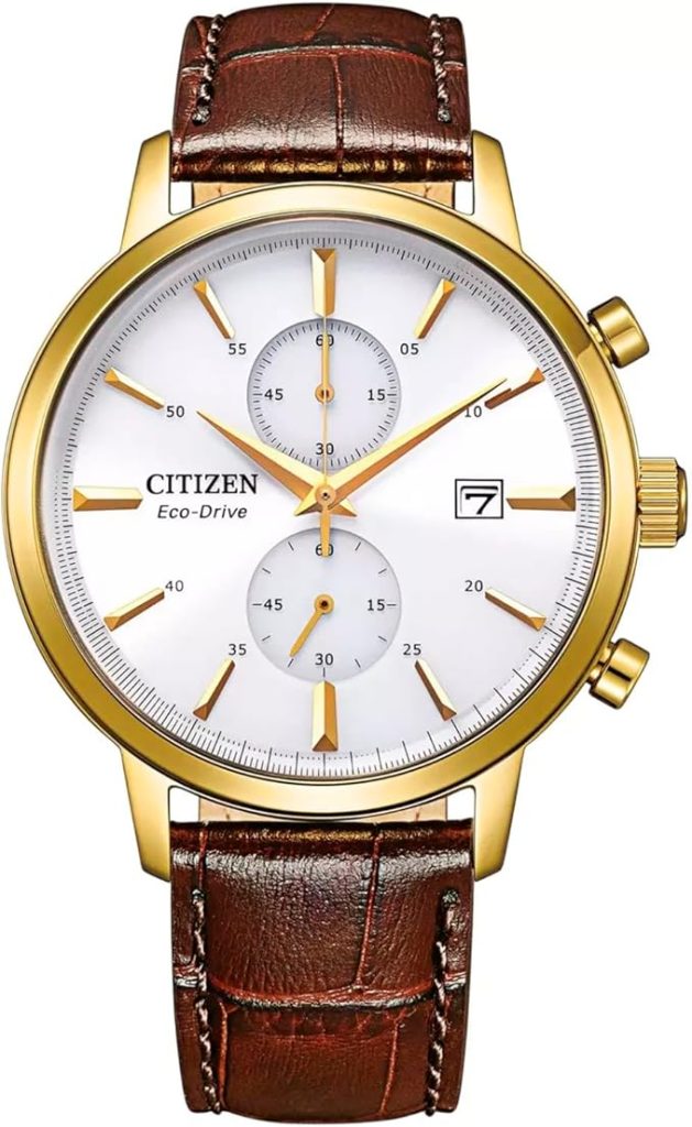 Die solarbetriebene Designer Uhr Citizen Eco-Drive CA7062-15A für Herren mit weißem Zifferblatt