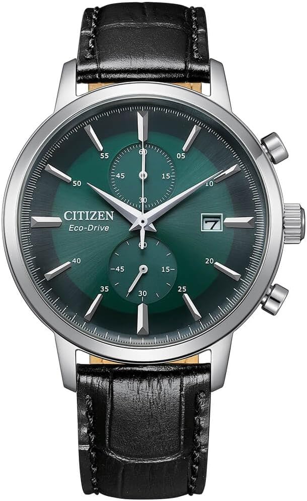 Die solarbetriebene Designer Uhr Citizen Eco-Drive CA7069-24X für Herren mit grünem Zifferblatt