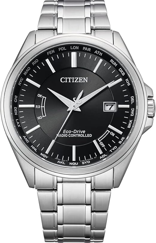 Die solarbetriebene Designer Uhr Citizen Eco-Drive CB0250-84E - Funkuhr für Herren mit schwarzem Zifferblatt