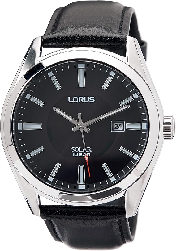 Die solarbetriebene Designer Uhr Lorus Sport RX339AX9 für Herren mit schwarzem Zifferblatt