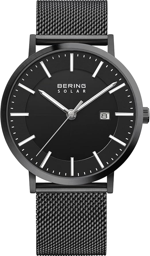 Die solarbetriebene Designer Uhr Bering 15439-222 für Herren mit schwarzem Zifferblatt