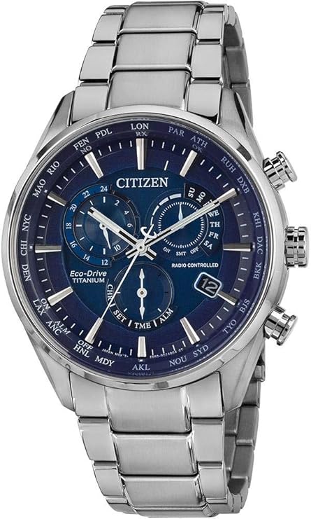 Die solarbetriebene Designer Uhr CITIZEN CB5020-87L Super Titanium™ mit Funk für Herren mit blauem Zifferblatt