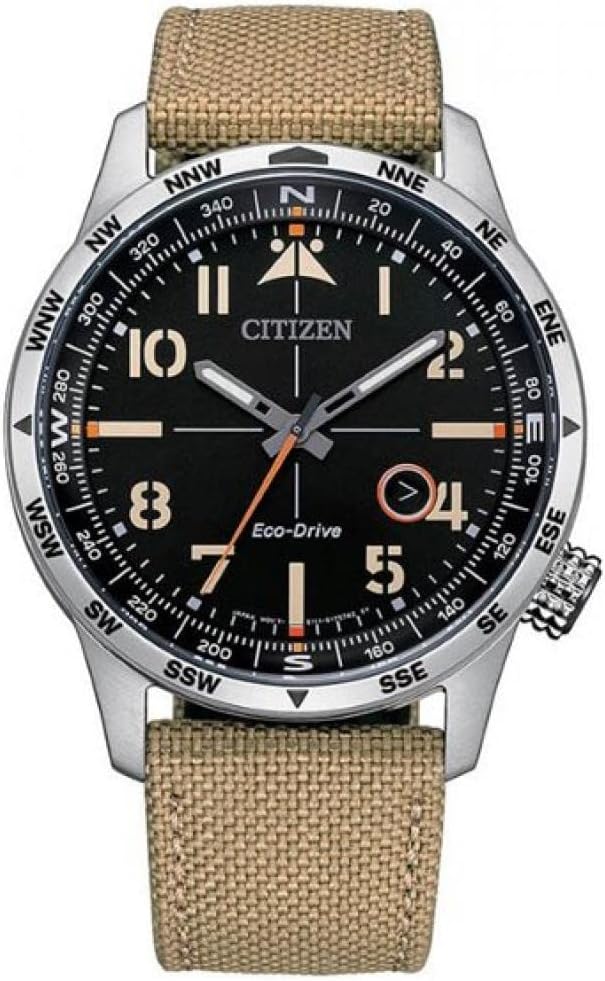 Die solarbetriebene Designer Uhr Citizen Eco-Drive BM7550-10E für Herren mit schwarzem Zifferblatt