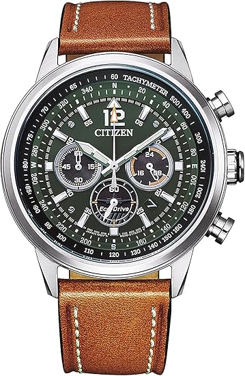 Die solarbetriebene Designer Uhr Citizen Eco-Drive CA4470-15X für Herren mit grünem Zifferblatt