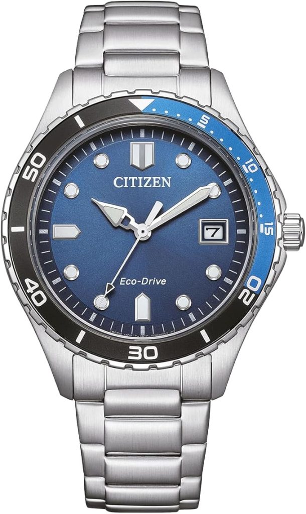 Die solarbetriebene Designer Uhr Citizen Eco-Drive Marine AW1821-89L für Herren mit blauem Zifferblatt