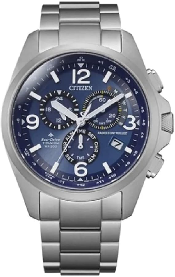 Die solarbetriebene Designer Uhr Citizen Field Eco-Drive Pilot CB5930-82L für Herren mit blauem Zifferblatt