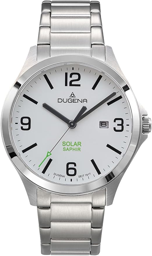 Die solarbetriebene Designer Uhr Dugena Boston Solar 4461146 für Herren mit weißem Zifferblatt