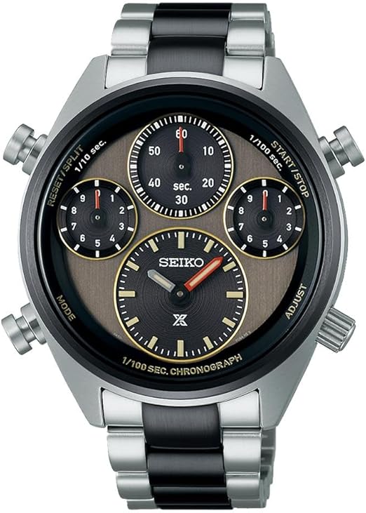 Die solarbetriebene Designer Uhr Seiko Prospex Speedtimer SFJ005P für Herren mit Zifferblatt in Braun und Schwarz