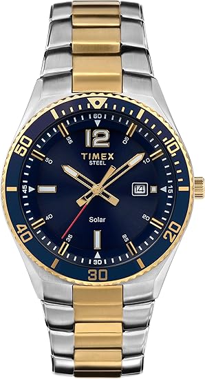 Die solarbetriebene Designer Uhr TIMEX TW2V53800JI für Herren mit blauem Zifferblatt