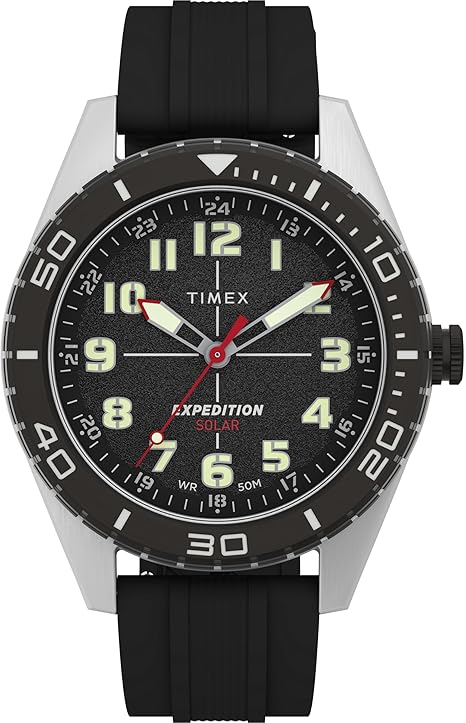 Die solarbetriebene Designer Uhr Timex Expedition Field Solar TW4B30800 für Herren mit schwarzem Zifferblatt