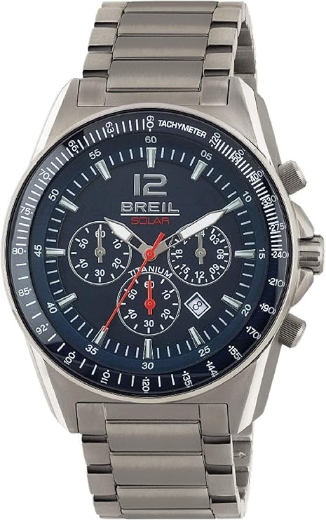 Die solarbetriebene Designer Uhr Breil Titanium TW1659 für Herren mit blauem Zifferblatt