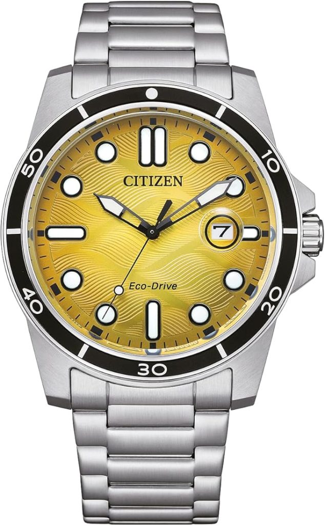 Die solarbetriebene Designer Uhr Citizen Eco-Drive AW1816-89X für Herren mit gelbem Zifferblatt