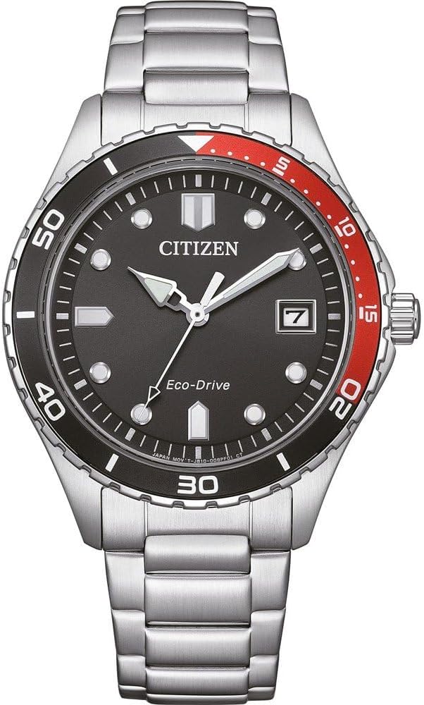 Die solarbetriebene Designer Uhr Citizen Eco-Drive AW1820-81E für Herren mit schwarzem Zifferblatt