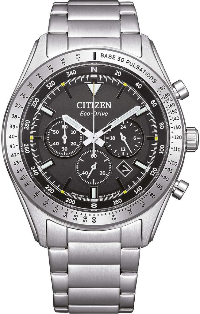 Die solarbetriebene Designer Uhr Citizen Eco-Drive CA4600-89E für Herren mit schwarzem Zifferblatt