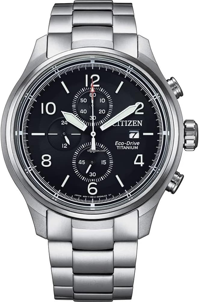 Die solarbetriebene Designer Uhr Citizen Eco-Drive Super Titanium™ CA0810-88E für Herren mit schwarzem Zifferblatt