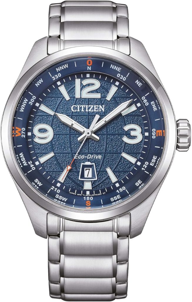 Die solarbetriebene Designer Uhr Citizen Eco-Drive Urban Traveler AW1830-88L für Herren mit blauem Zifferblatt