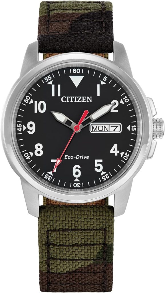 Die solarbetriebene Designer Uhr Citizen Garrison BM8188-01E für Herren mit schwarzem Zifferblatt