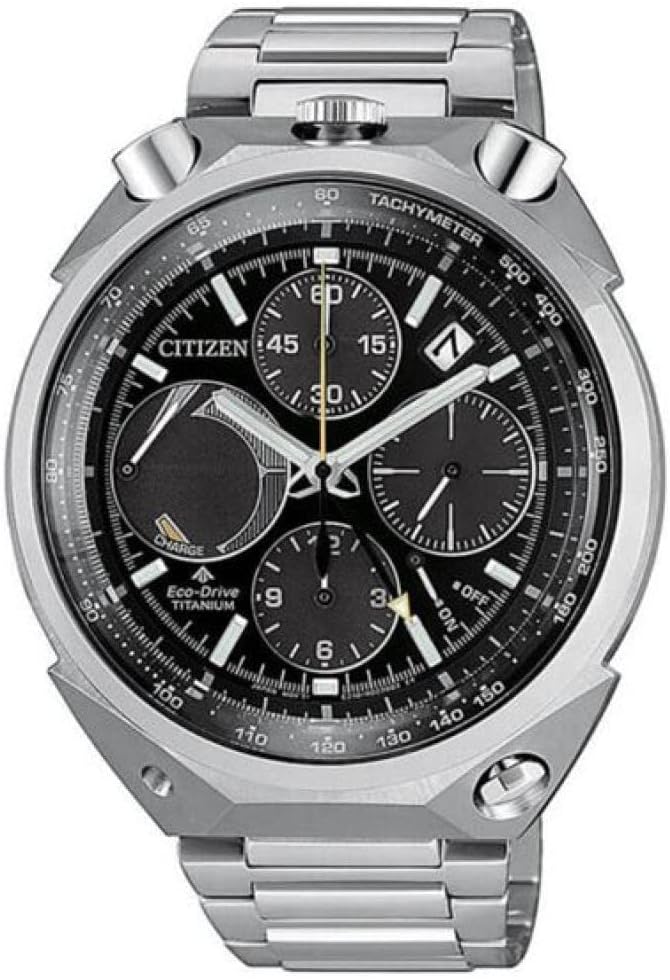 Die solarbetriebene Designer Uhr Citizen Promaster Sea (Bullhead) AV0080-88E für Herren mit schwarzem Zifferblatt und vier Hilfszifferblättern