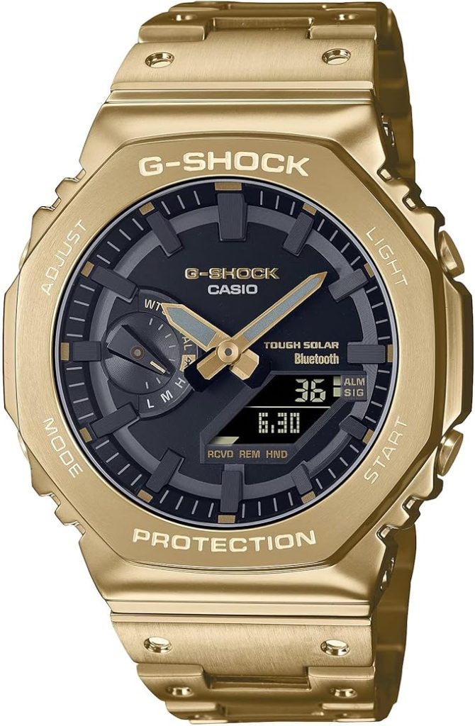 Die solarbetriebene Designer Uhr Casio Classic G-Shock GM-B2100GD-9AER für Herren mit schwarzem Zifferblatt