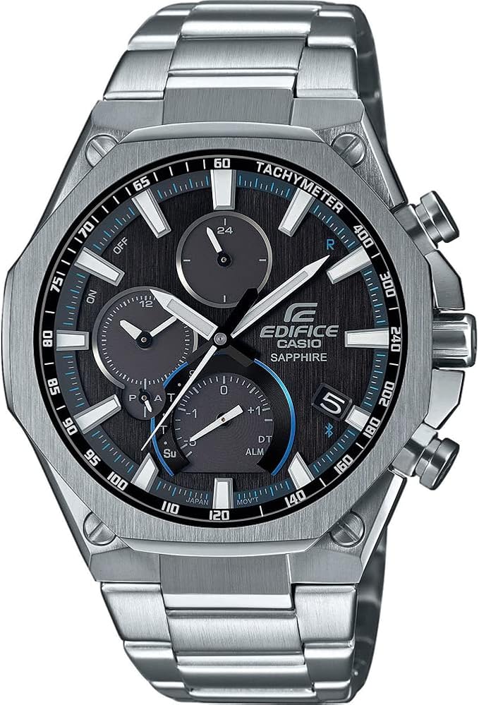 Die solarbetriebene Designer Uhr Casio Edifice EQB-1100D-1AER für Herren mit schwarzem Zifferblatt