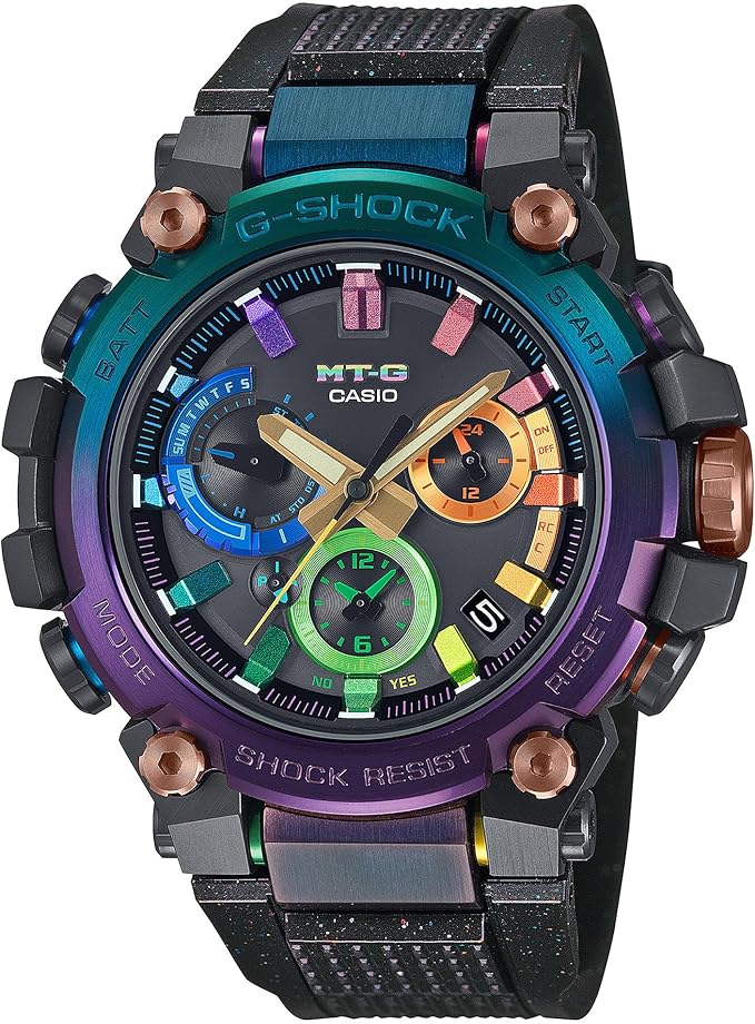 Die solarbetriebene Designer Uhr Casio G-Shock MTG-B3000DN-1A für Herren mit Multicolor Zifferblatt