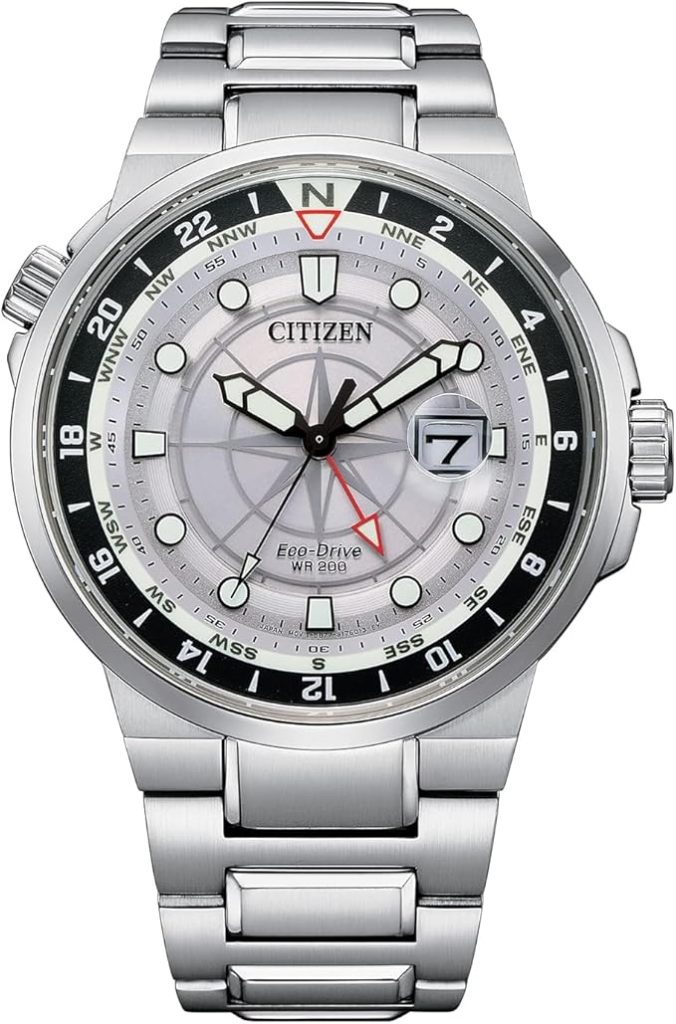 Die solarbetriebene Designer Uhr Citizen Eco-Drive Endeavor BJ7140-53A für Herren mit silberfarbenem Zifferblatt