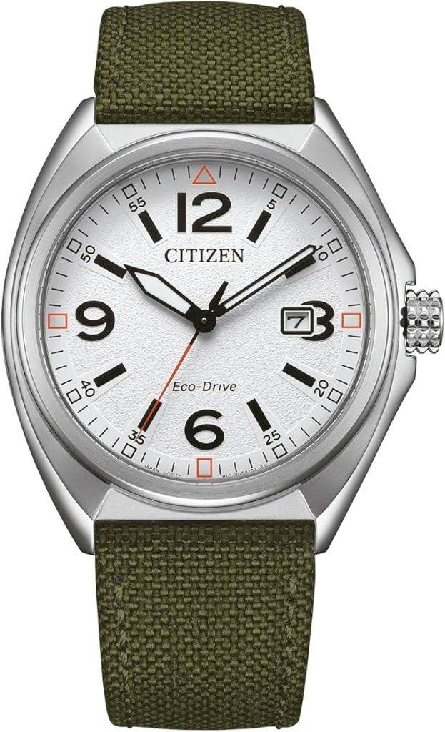 Die solarbetriebene Designer Uhr Citizen Eco-Drive Military AW1571-09A für Herren mit weißem Zifferblatt