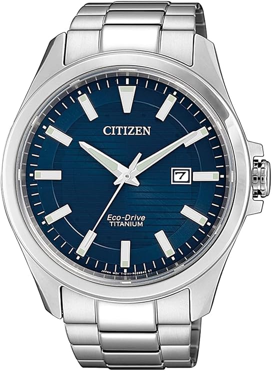 Die solarbetriebene Designer Uhr Citizen Eco-Drive Super Titanium™ BM7470-84L für Herren mit blauem Zifferblatt