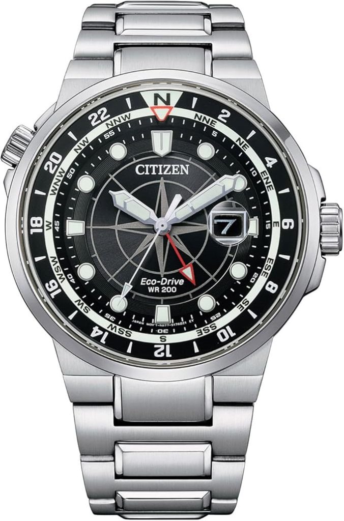 Die solarbetriebene Designer Uhr Citizen Promaster GMT Endeavor BJ7140-53E für Herren mit schwarzem Zifferblatt