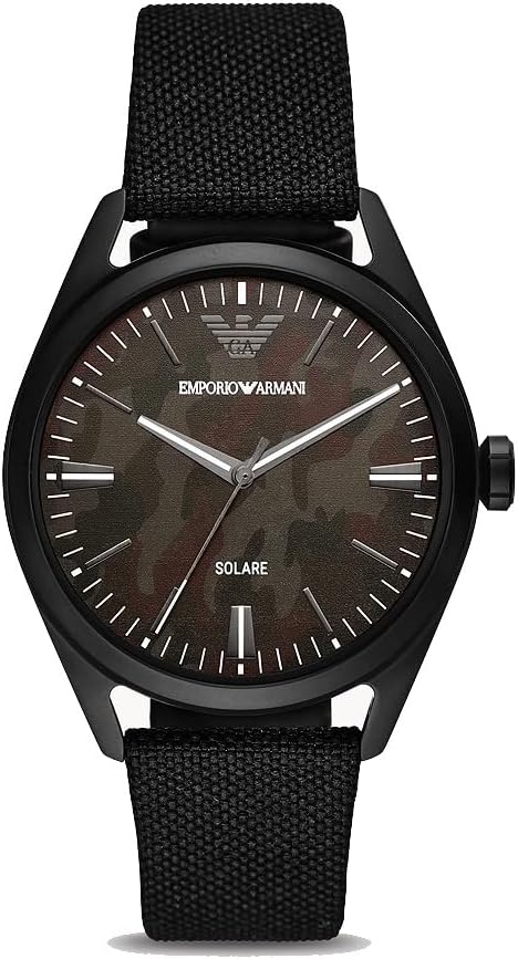 Die solarbetriebene Designer Uhr Emporio Armani Claudio AR11397 für Herren mit anthrazitem Zifferblatt