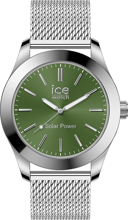 Die solarbetriebene Designer Uhr Ice-Watch Steel Solar 023796 für Herren mit grünem Zifferblatt