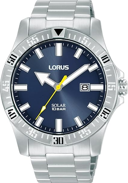 Die solarbetriebene Designer Uhr Lorus Sport RX379AX9 für Herren mit blauem Zifferblatt