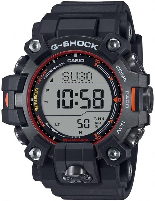 Die solarbetriebene Designer Uhr Casio G-Shock MASTER OF G MUDMAN GW-9500MEC-1ER mit hellem Zifferblatt