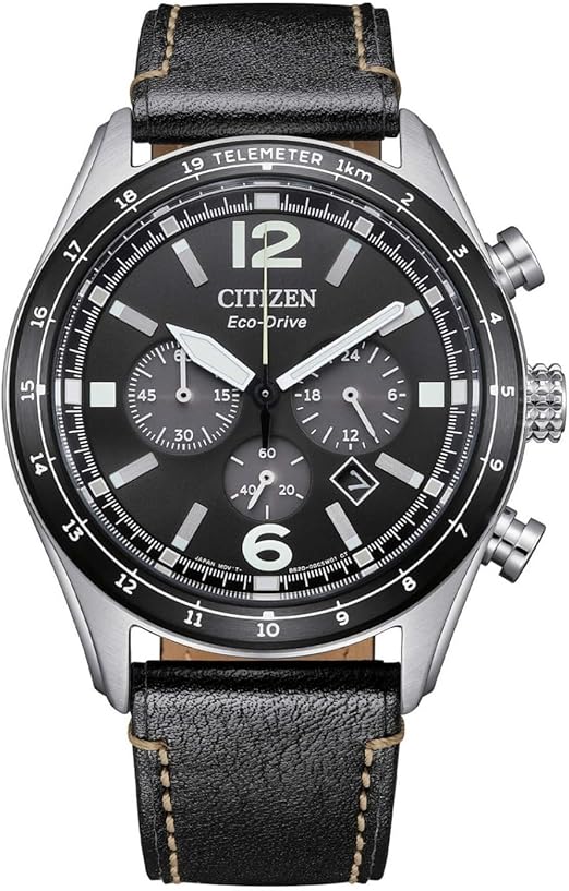 Die solarbetriebene Designer Uhr Citizen Chrono Aviation CA4654-04E für Herren mit schwarzem Zifferblatt