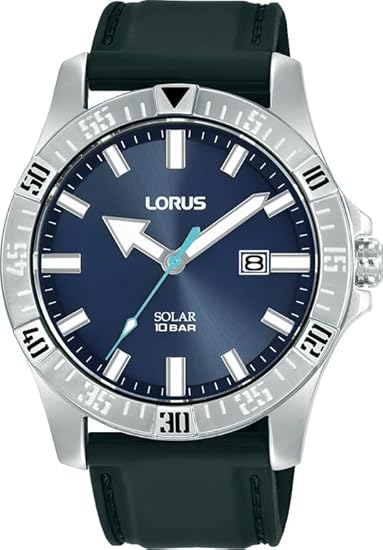 Die solarbetriebene Designer Uhr Lorus RX383AX9 für Herren mit blauem Zifferblatt