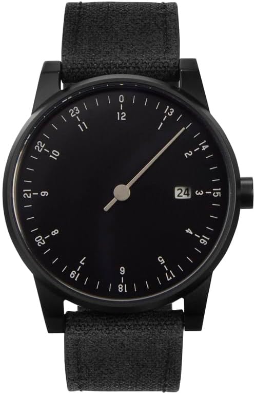 Die solarbetriebene Designer Uhr Slow Solar 04 für Herren mit schwarzem Zifferblatt