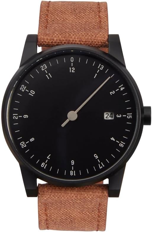 Die solarbetriebene Designer Uhr Slow Solar 05 für Herren mit schwarzem Zifferblatt