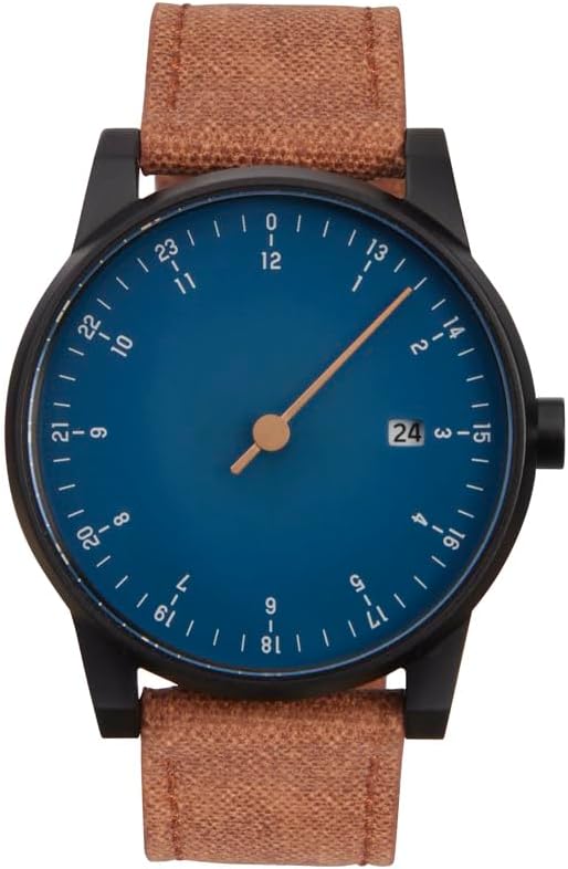 Die solarbetriebene Designer Uhr Slow Solar 06 für Herren mit blauem Zifferblatt