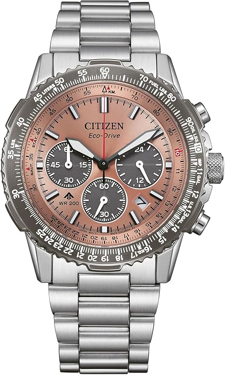 Die solarbetriebene Designer Uhr Citizen Promaster Air Navihawk CA4664-60X für Herren mit kupferfarbenem Zifferblatt