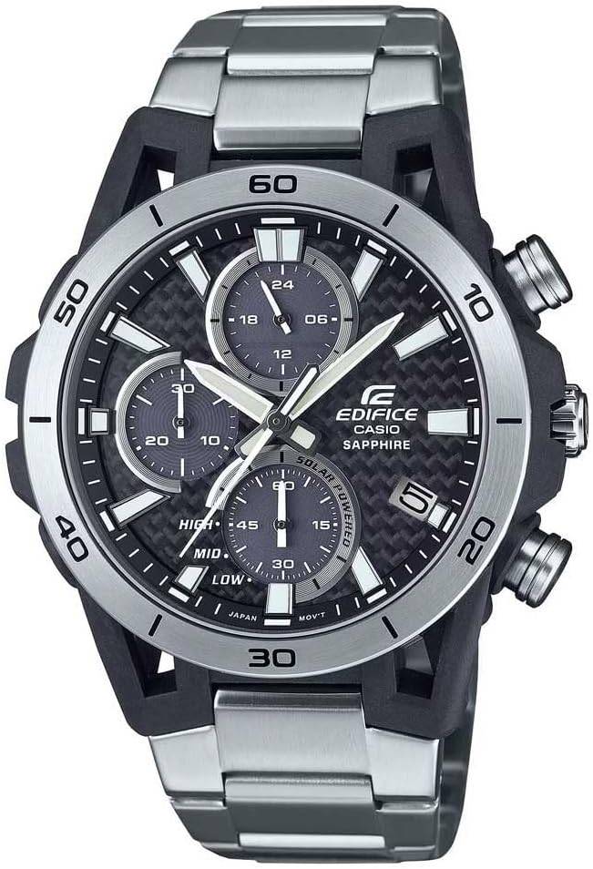 Die solarbetriebene Designer Uhr Casio Edifice Sospensione EFS-S640D-1AVUEF für Herren mit schwarzem Zifferblatt