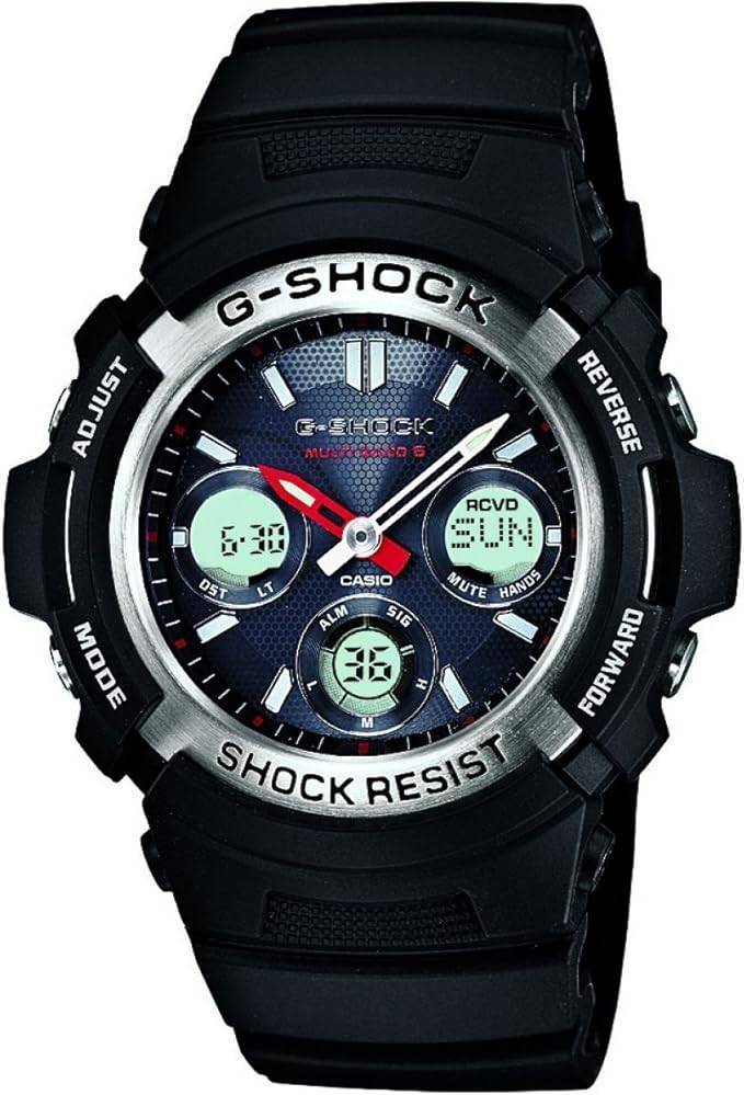 Die solarbetriebene Designer Uhr Casio G-Shock AWG-M100-1AER für Herren mit mehrfarbigem Zifferblatt
